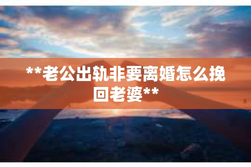 **老公出轨非要离婚怎么挽回老婆**