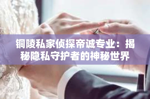 铜陵私家侦探帝诚专业：揭秘隐私守护者的神秘世界