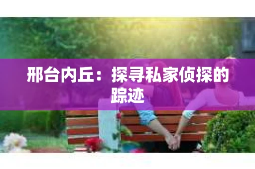 邢台内丘：探寻私家侦探的踪迹