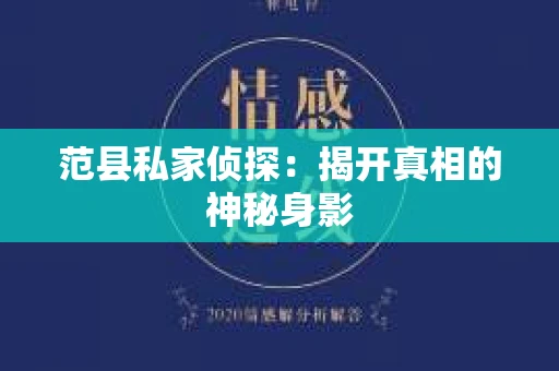 范县私家侦探：揭开真相的神秘身影