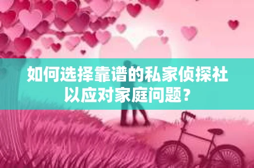 如何选择靠谱的私家侦探社以应对家庭问题？